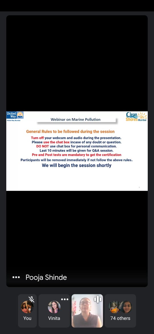 On 5th October 2020 NSS, NCC AND SCIENCE FORUM of our college had organised webinar on Marine Pollution on Google meet.