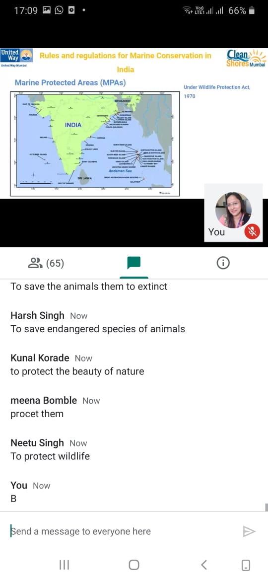 On 5th October 2020 NSS, NCC AND SCIENCE FORUM of our college had organised webinar on Marine Pollution on Google meet.