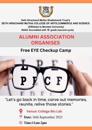 The Alumni association organised free Eye check up camp